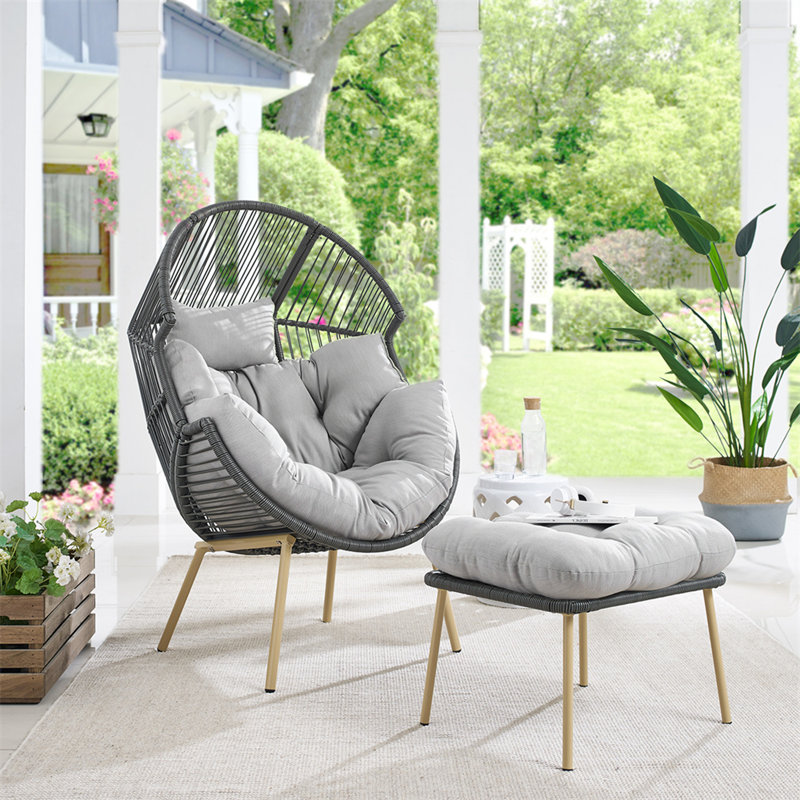 Hamac avec coussin et repose-pieds Baja, Gris / gris foncé