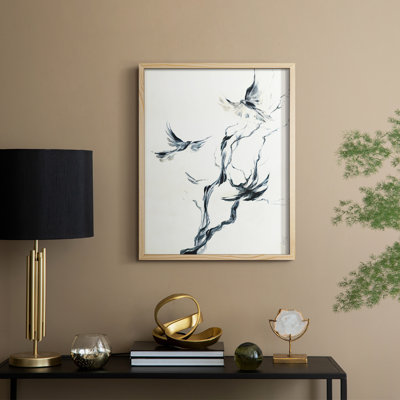 Four Crows Framed Print Framed Print - Solid Wood