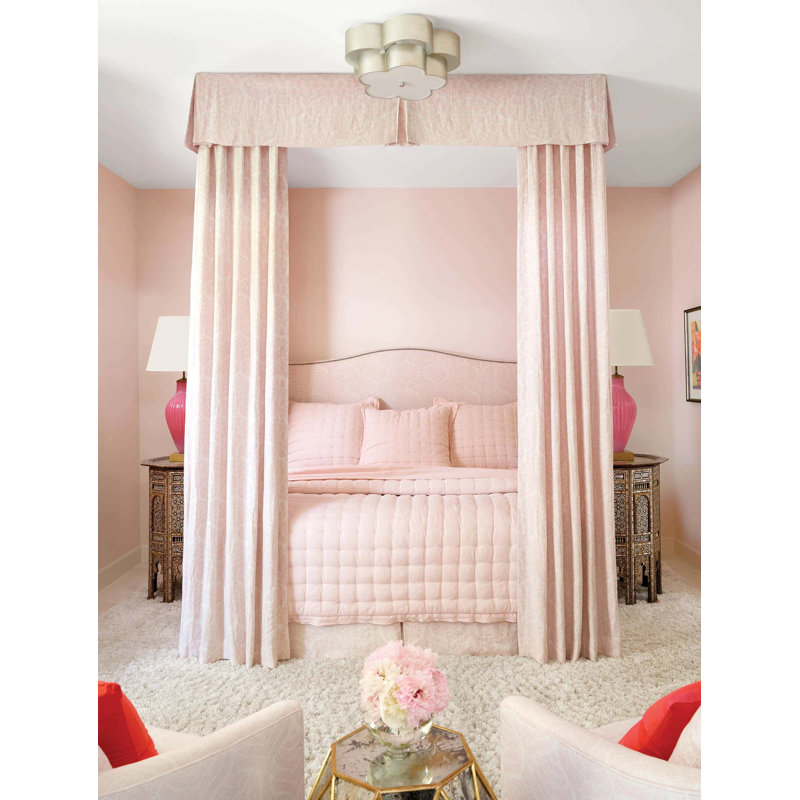 Lush Linen Puff, King Quilt, Slipper Pink