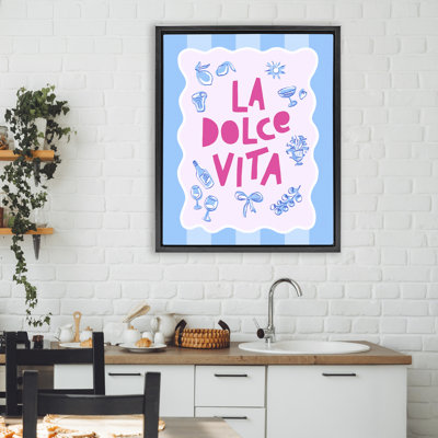 La Dolce Vita Blue Pink Floating Frame, design by Dominique Vari