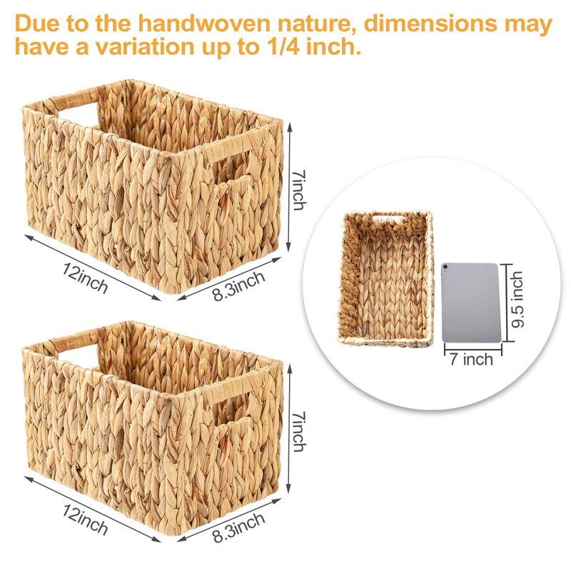 Water Hyacinth Rectangular Wicker Baskets