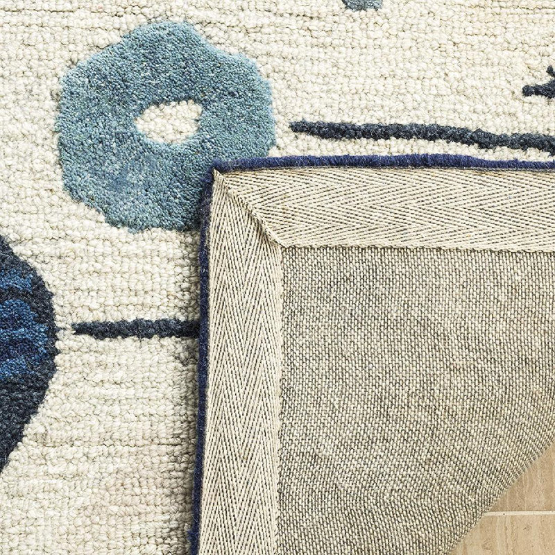 Tapis bleu en laine / viscose touffeté à la main Coreatha Martha Stewart, Rectangle 9 pi 6 po x 13 pi 6 po