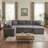 112.2"Chenille Pull Out Sofa Bed Sleeper Plush Cushions L-Shaped Grey