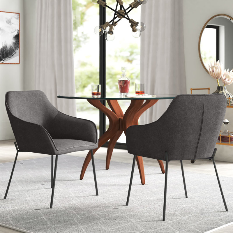 Inarah 18.5'' H Upholstered Armchair, Charcoal