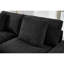 Canapé modulaire en polyester noir avec rangement et canapé en forme de L moderne pour les salons compacts