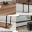 59 " Dining Table Modern Industrial Rectangular MDF Natural Wood , 4-6 People, 1.5" Thick Engineering Wood Tabletop And Black Rectangular Metal Legs, Used For Home & Kitchen-681446575-681446572