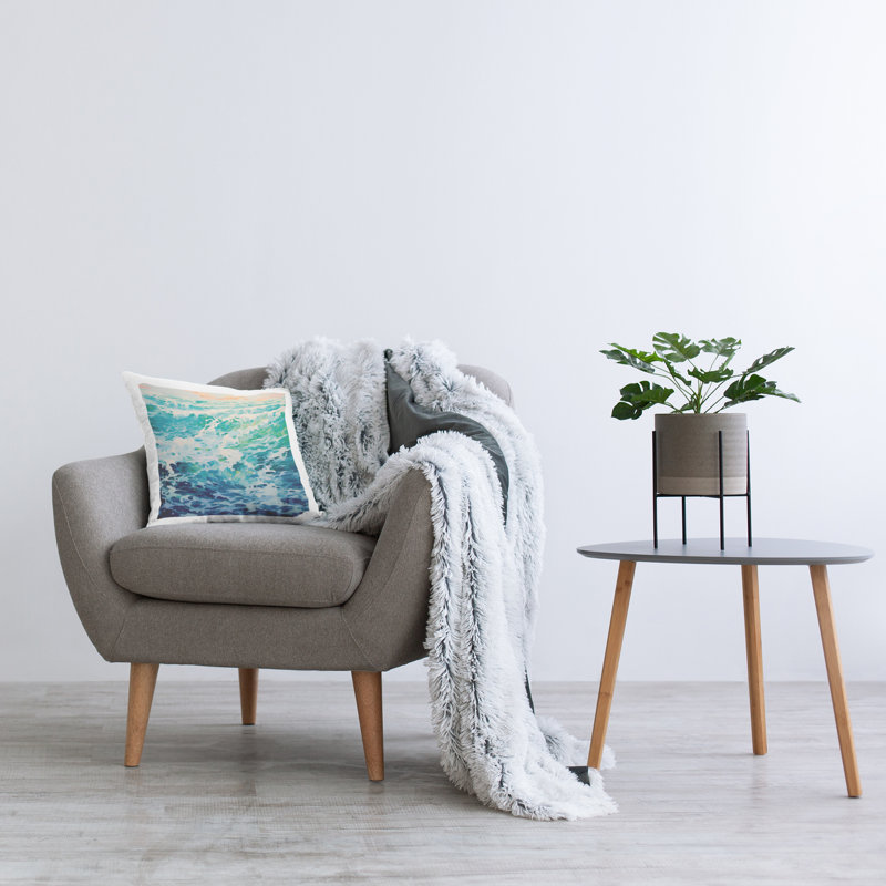 Cascading Ocean Splash Decorative Printed Throw Pillow by Irena Orlov