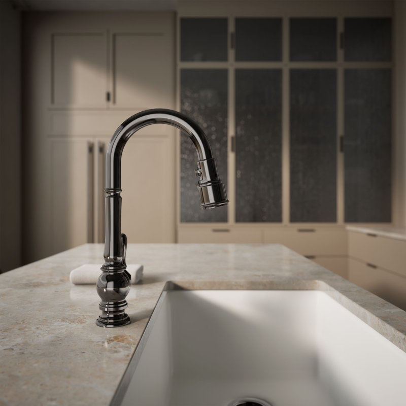 Artifacts® Pull Down Bar Faucet with Accessories, Vibrant Titanium