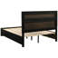 Grand lit à panneau noir avec rangement intégré, détails en cristal et support de matelas direct pour la chambre à coucher, fonction de rangement, tiroirs décoratifs, plateforme à lattes-680137498
