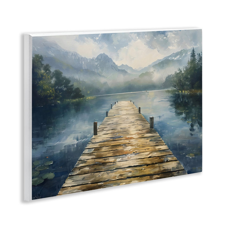 Plaque murale en bois au-dessus d'un lac, design par LSR Creative Studio