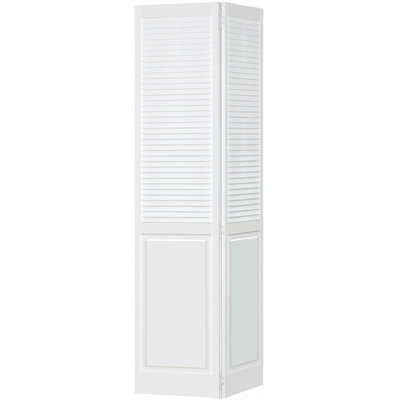 Porte de placard, pliante, panneau à persiennes traditionnel à âme solide blanc 80 po x 30 po