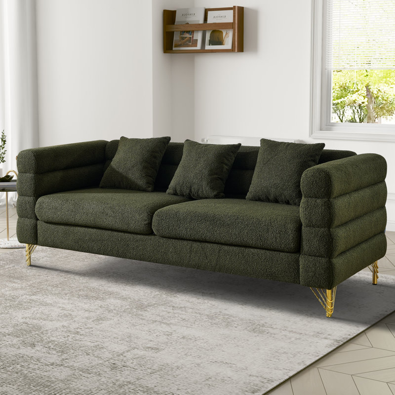 Riham 81'' Upholstered Round Arm Sofa - Mercer41