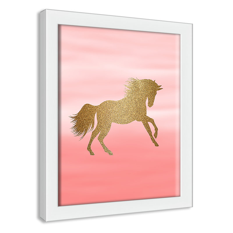Art encadré ombré rose 1 ', H 10 po x l 8 po x P 1,18 po, Encadré de boîte blanc