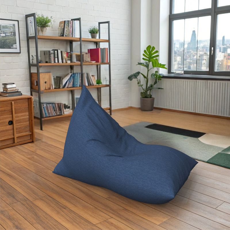 Outdoor Bean Bag Lounger Cover (Bag Only), 129.5cm H x 129.5cm W x 170.2cm D, Navy Blue Polypropylene/Olefin