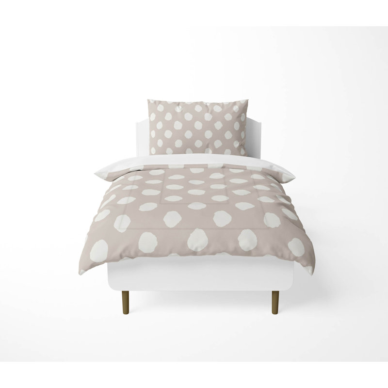 Ensemble d'édredon léger à gros pois, Taupe