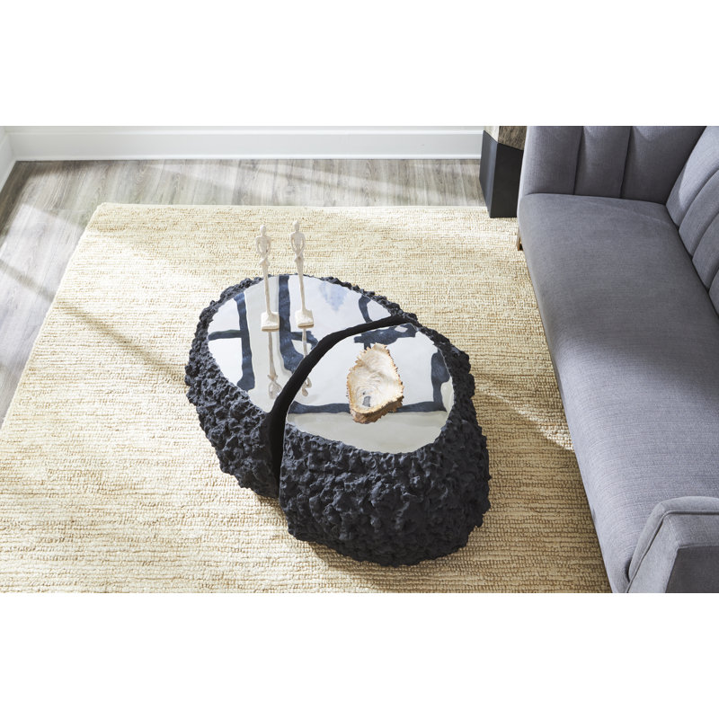 Rectangular Grey Stainless Steel Coffee Table