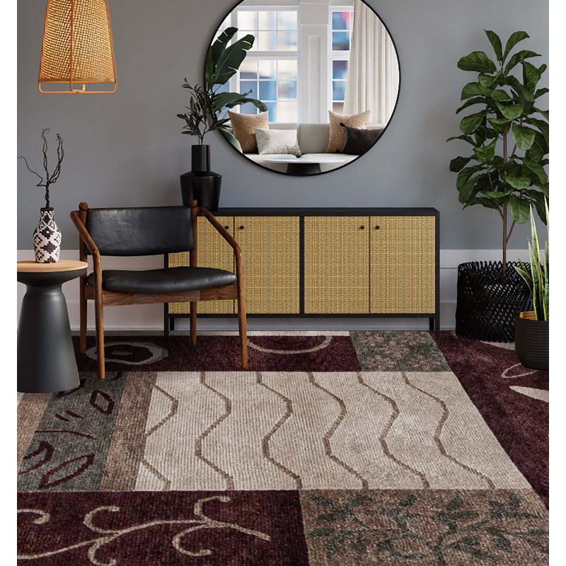 Tapis brun de haute qualité noué à la main, Rectangle 3 pi 2 po x 5 pi 2 po