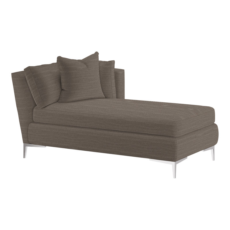 Aiden Chaise Lounge, Right Hand Facing, Polished Stainless, Perigold Ishi Chai
