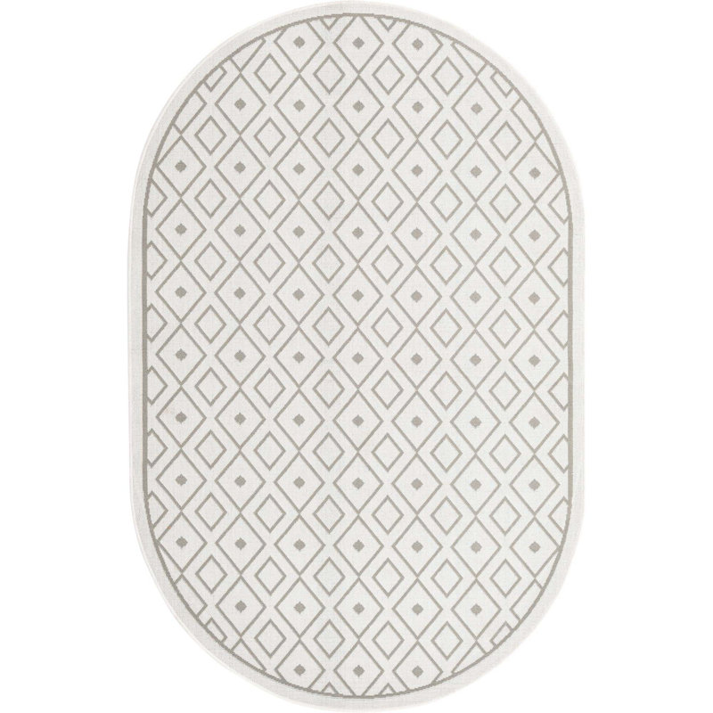 Geometric Indoor / Outdoor Rug, Oval 5'3" x 8'
