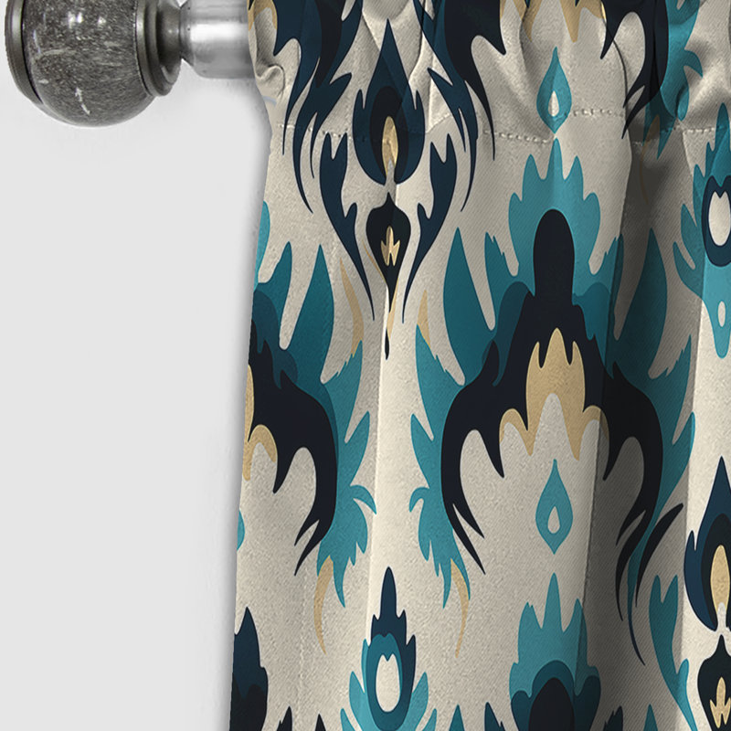 Ikat Symphony de Black Urban Industrial - rideau Ikat - rideau occultant Ikat - 1 panneaux, L 52 po x L 63 po