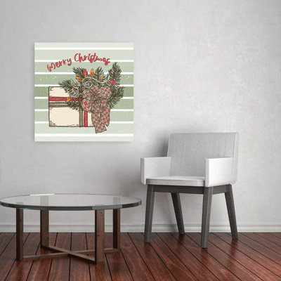 «Merry Christmas Gift», reproduction d'art rétro pin rustique