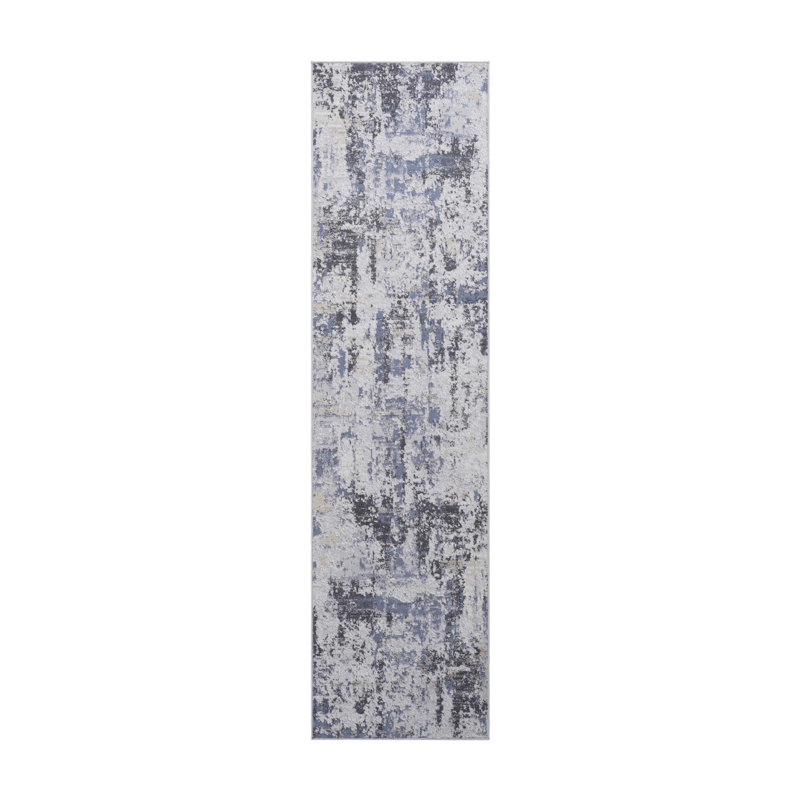 Collection Grey / Abstract Area Rug, Runner 2'2" x 8'