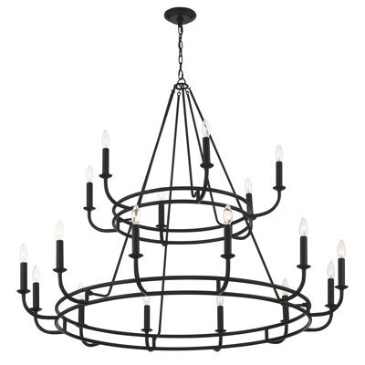 Marqua 18 - Light Dimmable Wagon Wheel Chandelier