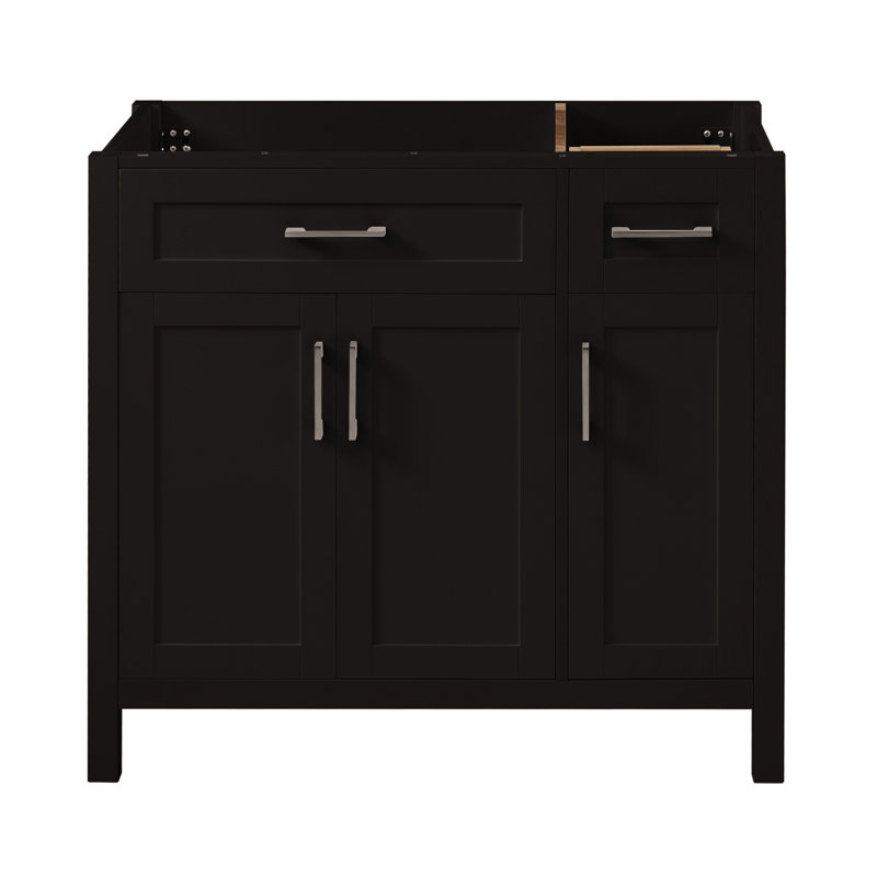 [Cabinet seulement] Meuble-lavabo de 36 po (lavabo non inclus), Noir, noir, noir, noir