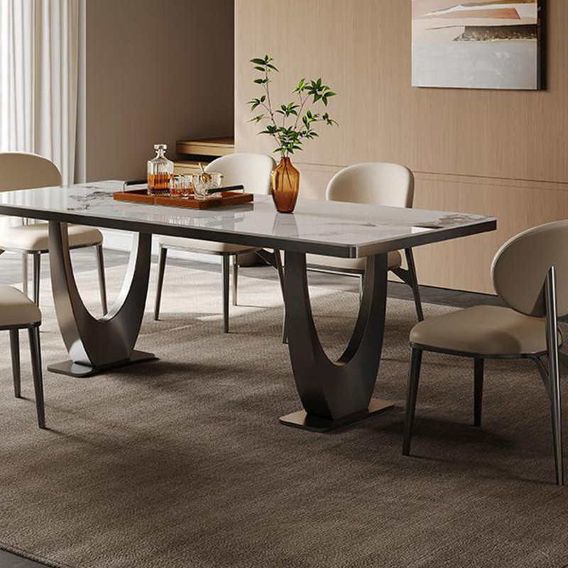 Table de salle à manger haut de gamme de luxe, H 29,52 po x L 78,74 po x l 35,43 po
