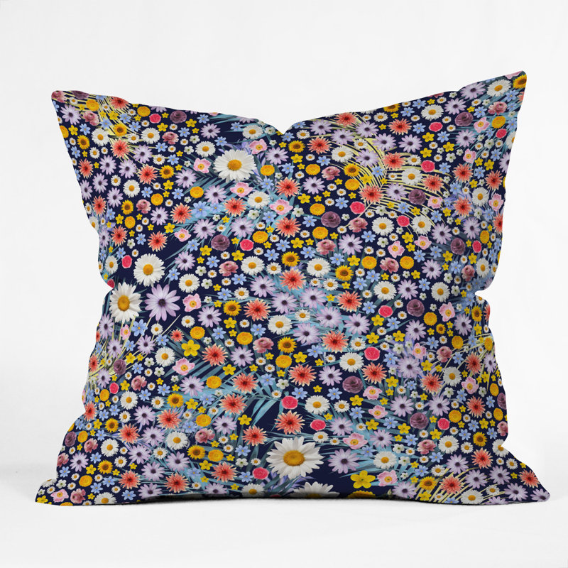  Coussin décoratif intérieur / extérieur Flower Petals, 20 po x 20 po, Purple