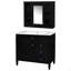 Meuble-lavabo de 36 po avec lavabo supérieur, armoire de rangement moderne avec miroir, 2 tiroirs et un tiroir basculant, armoire-miroir avec 6 tablettes ouvertes, meuble-lavabo simple-117193480-117193481