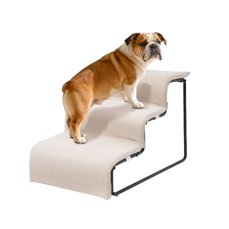 Escalier pour animaux 3 marches avec coussins moelleux pour les animaux de petite et moyenne taille