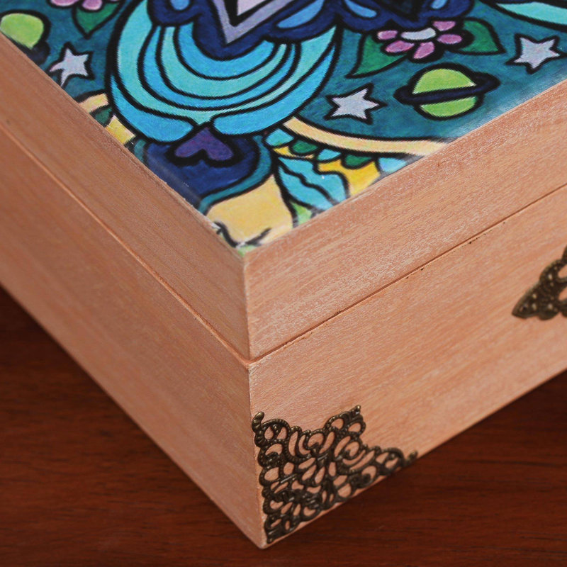 Boîte décorative en bois Nunam Cosmic Decoupage
