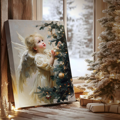 Warm Lantern Snow Serenade-Premium Gallery Wrapped Canvas
