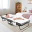 Lit pliant Pirecart avec matelas de 3,7 po, lit simple escamotable de 75 po x 38 po avec matelas pour adultes, structure en métal avec matelas en mousse à mémoire de forme, facile à déplacer, lit portable pour invité, chambre à coucher, bureau et camp, sans assemblage requis-1486926991