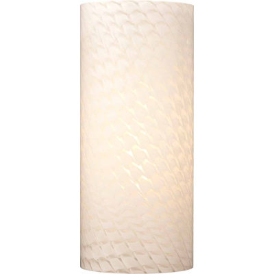  Abat-jour suspendu cylindrique en verre blanc avec trous d'épingle H 10,5 "x l 4,75"