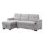Canapé-lit modulaire réversible en tissu tissé avec méridienne de rangement-1189428140