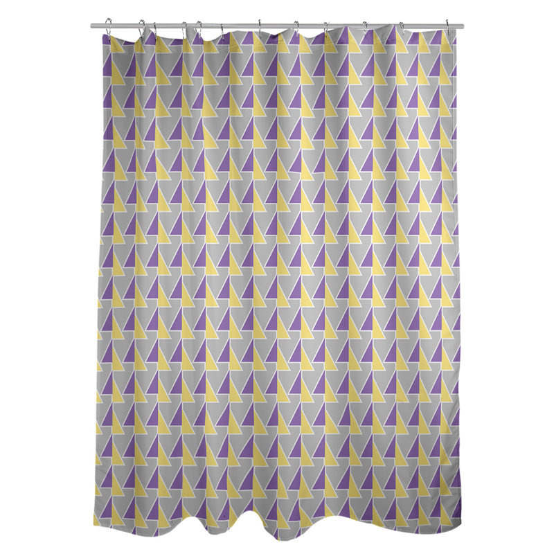 Rideau de douche à flèches décalées, Mauve / Jaune