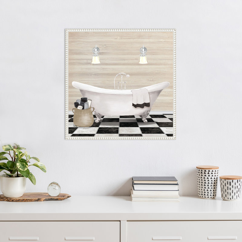 «Bathroom I» par Elizabeth Medley - reproduction sur toile à cadre flottant