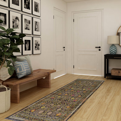 Tapis noir et vert Laurel Conor-James