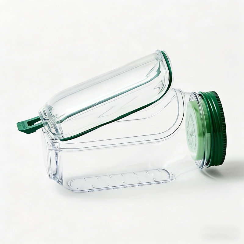 Contenant à salade en plastique avec couvercle basculant étanche