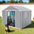 PP Resin Storage Shed, Waterproof, Rust & UV Proof, 12mm Thick PP Board, HD Window, Floor Included-110826709
