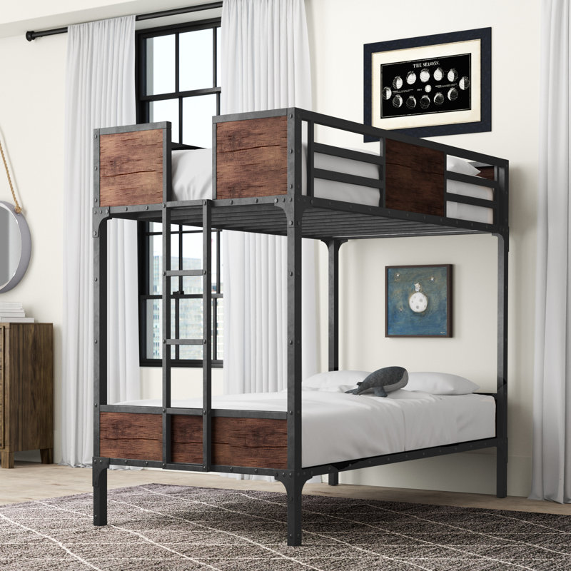 Bunk Bed with Built-in Ladder Included, Double (4'6)