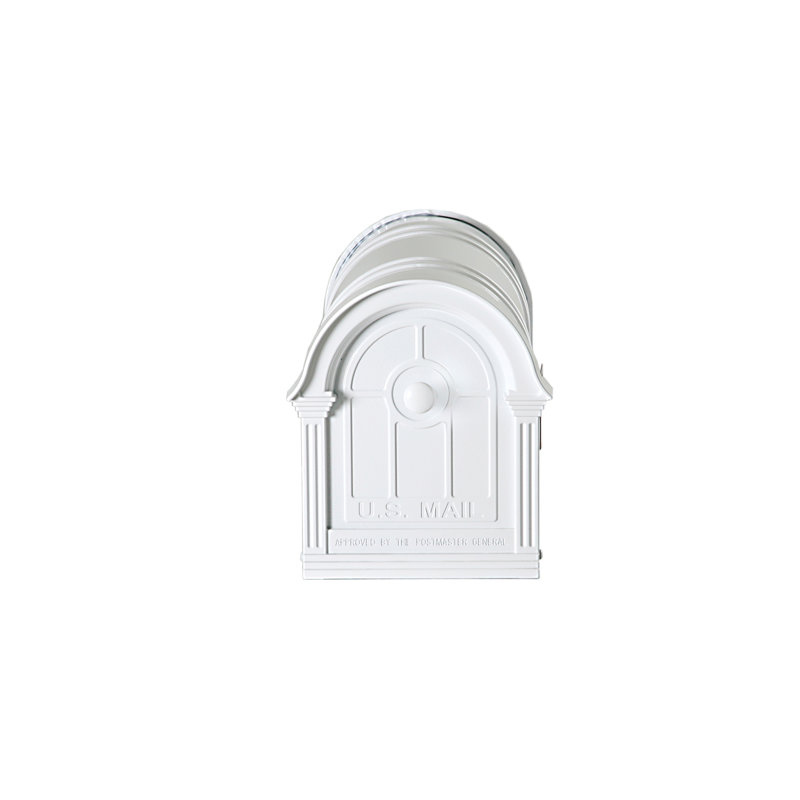 Manchester Metal Post Mounted Mailbox, White