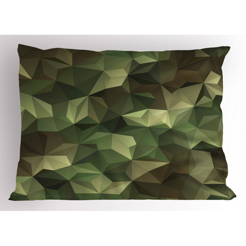 Green/Brown Polyester Microfiber Piece Sham, Twin