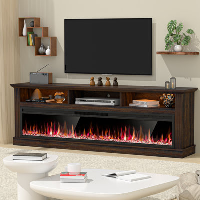 Fireplace Tv Stand For Tvs With Electric Fireplace, Entertainment Center,led Light Tv Consoles For Living Room,farmhouse Media Console Table