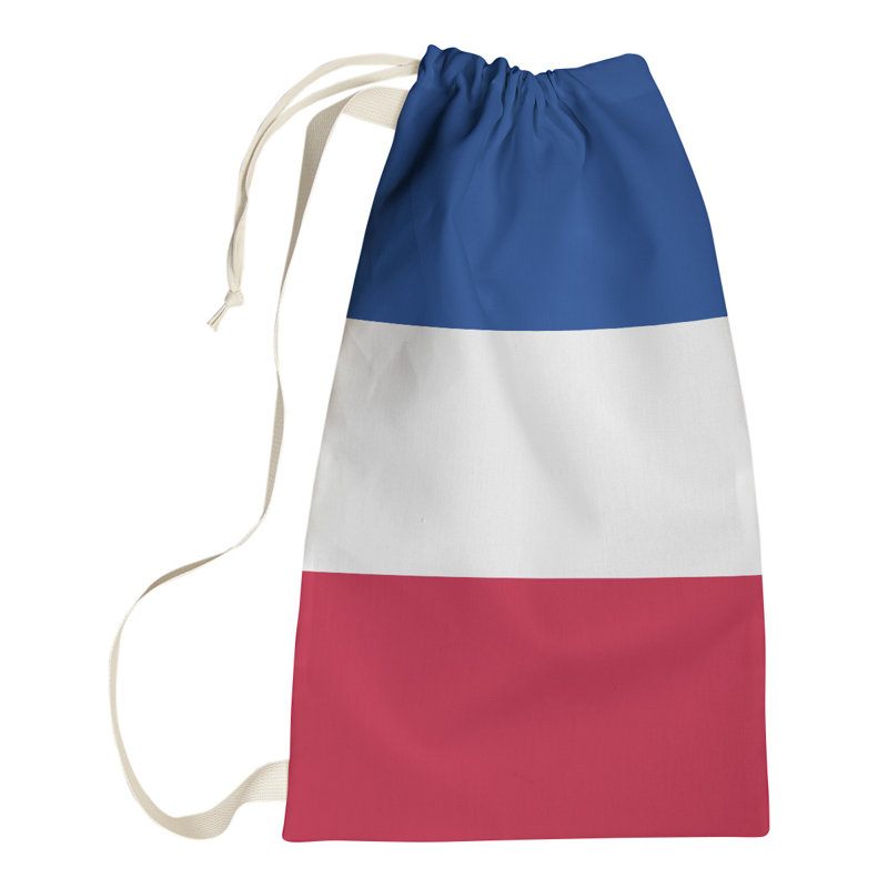 Fabric Laundry Bag with Handles, Medium (36" H x 28" W), White Accent