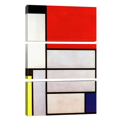 'Tableau L, 1921' by Piet Mondrian Painting Multi-Piece Image on Wrapped Canvas