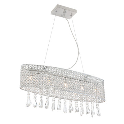 Luminaire suspendu linéaire pour îlot de cuisine 5 lumières Shamberg