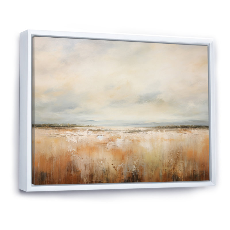 Meadow Grasslands Minimalisme III - Imprimé, H 24 po x l 32 po x P 1 po, Cadre flottant blanc